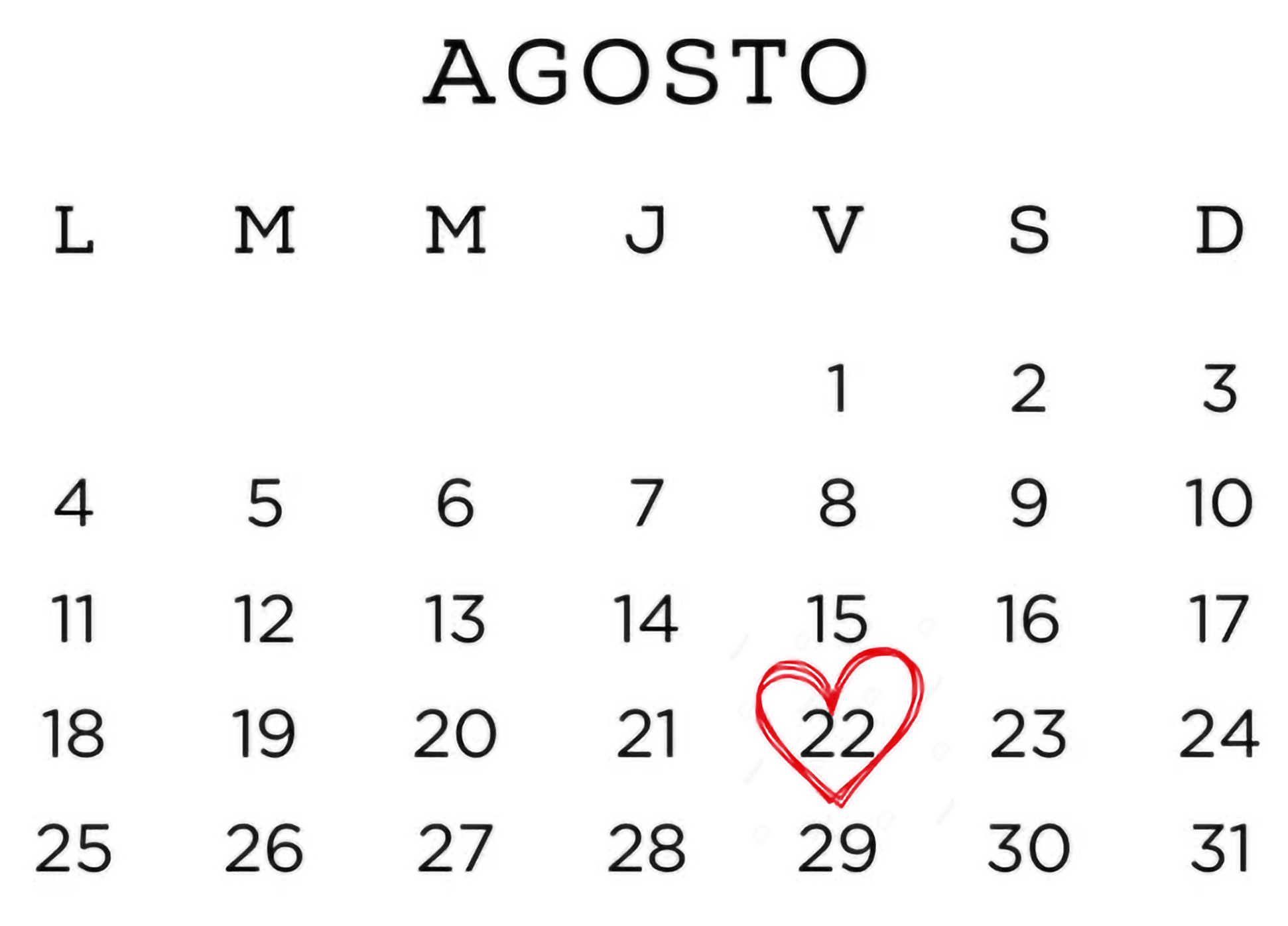Calendario del evento